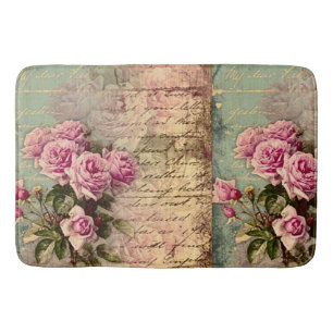 Fransk land chic,shabby chic, rosa ros, flora, badrumsmatta