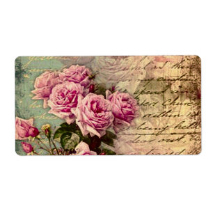 Fransk land chic,shabby chic, rosa ros, flora, fraktsedel