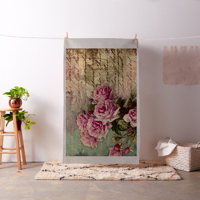 Fransk land chic,shabby chic, rosa ros, flora, tyg (In Situ)