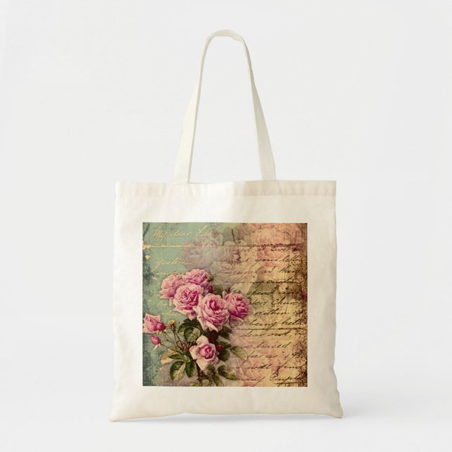 Fransk land chic,shabby chic, rosa ros, flora, tygkasse (Framsidan)