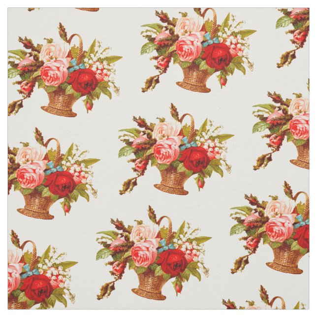 Fransk Land Decor Bukett med rosor Tyg (Provkarta)