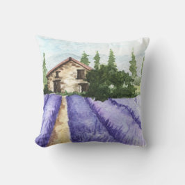 Fransk Land Decor Lavender Fält Kudde