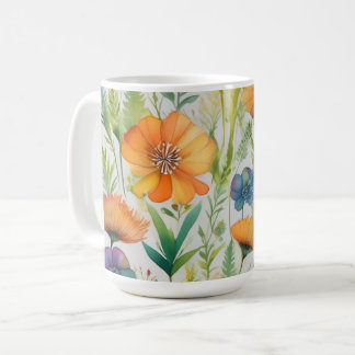 Fransk Land Decor Watercolor Wildblommor Kaffemugg