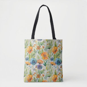 Fransk Land Decor Watercolor Wildblommor Tygkasse