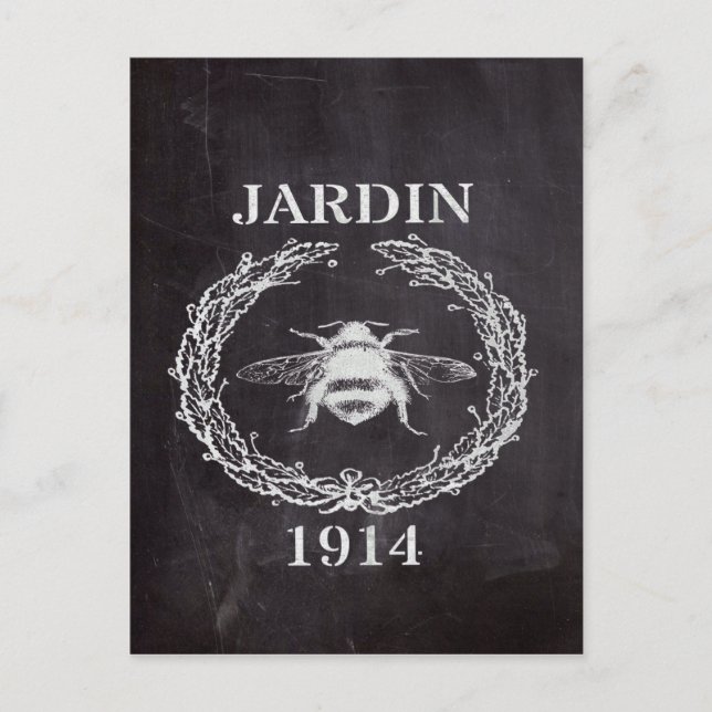 fransk land farmhosue chalkboard vintage bin vykort (Framsida)