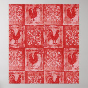 Fransk Land Grannies Kitchen Tablecloth Skriv ut Poster