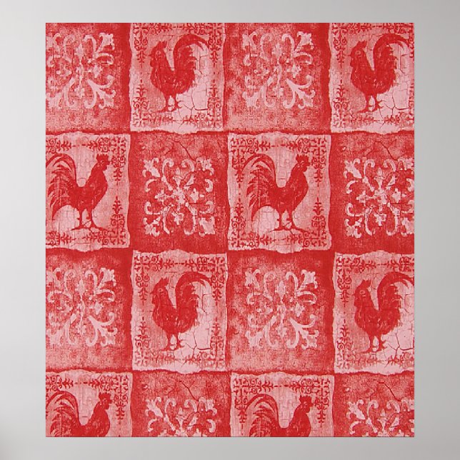 Fransk Land Grannies Kitchen Tablecloth Skriv ut Poster (Framsidan)