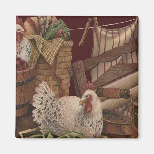 Fransk Land Hens Fridge Magnet (Framsidan)