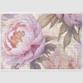 Fransk Land Lilac Peonies Decoupage Papper