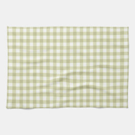 Fransk Land Meadow Gingham - Sage grönt plaid Kökshandduk
