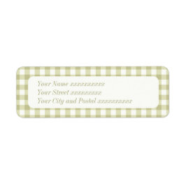 Fransk Land Meadow Gingham - Sage grönt plaid Returadress Etikett