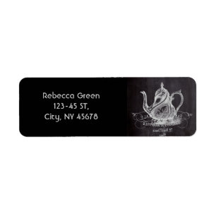 fransk land paris te party chalkboard tekanna returadress etikett