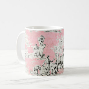 Fransk Land Rosa Toile Coffee Mugg