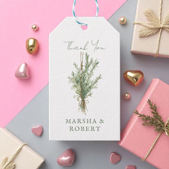 Fransk Land Rosemary Rustic Bröllop Gift Märkre Presentetikett (Skapare uppladdad)