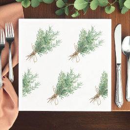 Fransk Land Rosemary Rustic Bröllop Napkin Pappersservett