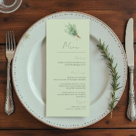 Fransk Land Rosemary Sage Grönt Rustic Menu Meny