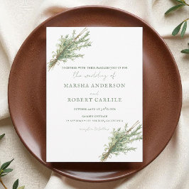 Fransk Land Rosemary Sprigs med Twine Bröllop Inbjudningar