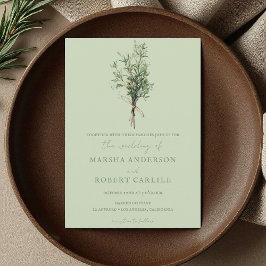 Fransk Land Rosemary Sprigs med Twine Bröllop Inbjudningar