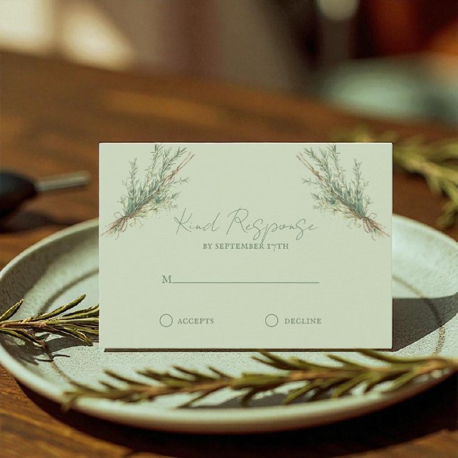 Fransk Land Rosemary Sprigs med Twine OSA Kort (Skapare uppladdad)