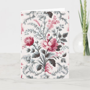 Fransk Land Toile Fleurie Birthday Kort