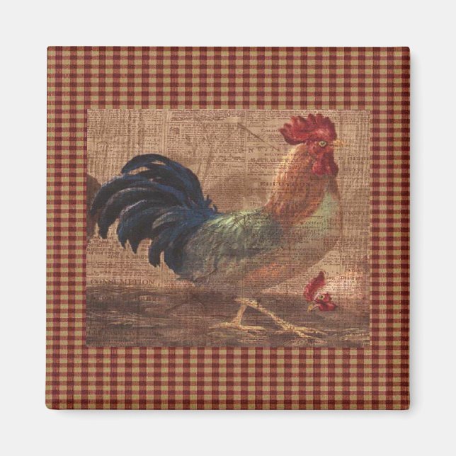 Fransk Land Tupp/Hen Fridge Magnet (Framsidan)