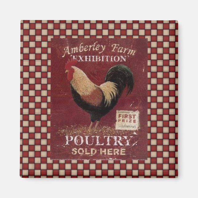 Fransk Land Tupp-skyltutfyllnadstecken för Magnet (Framsidan)