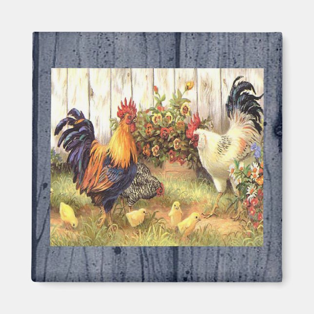 Fransk Land Tuppar/Baby Chick Fridge Magnet (Framsidan)