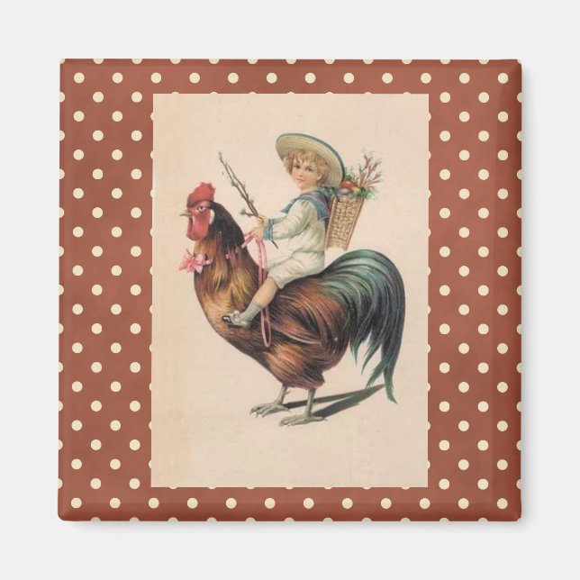 Fransk Land Victorian Tupp Fridge Magnet (Framsidan)