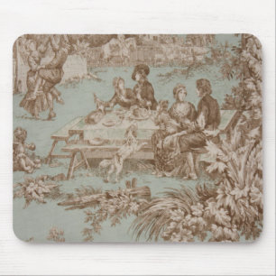 Fransk landfamilj för vintage som samlar Mousepad Musmatta