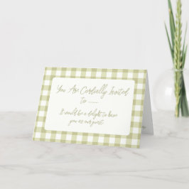 Fransk landsbygd Äng Gingham - salvia grön rutig. Meddelande