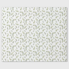 Fransk landsbygd Chic Vattenfärg Oliv Mönster Presentpapper