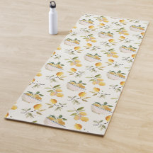 Fransk landsbygd Citron Mönster Yoga Matta