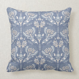 Fransk landsbygd Damask Blå Kudde