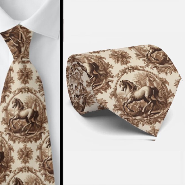 Fransk landsbygd Häst Toile De Jouy Mönster Slips (Skapare uppladdad)