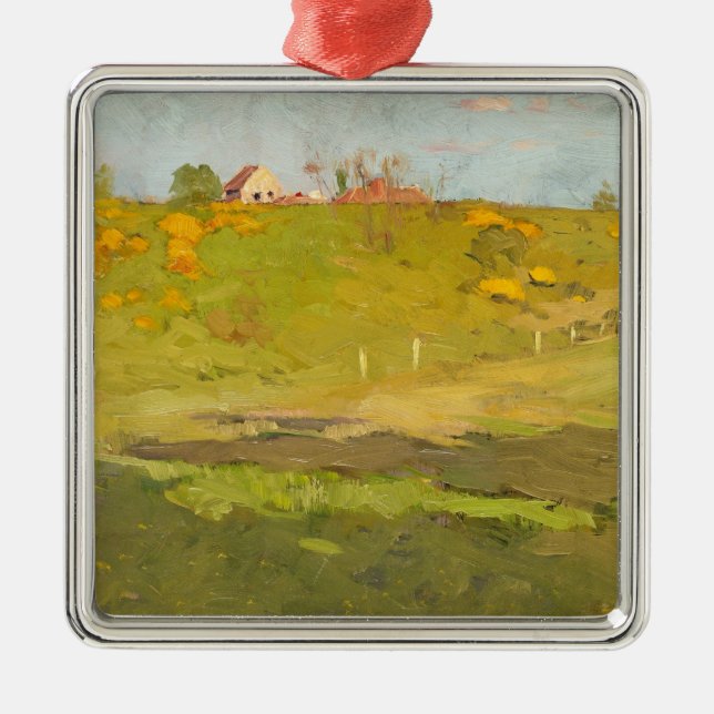 Fransk Landsbygdens landskap (av Georg Pauli) Julgransprydnad Metall (Framsidan)
