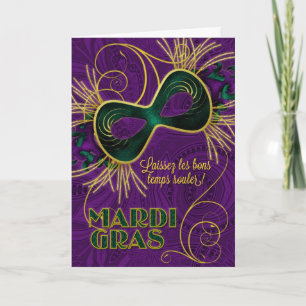 Fransk Language Mardi Gras Kort