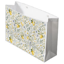 Fransk lantlig citron och vilda blommor mönster