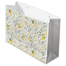 Fransk lantlig citron och vilda blommor mönster