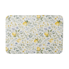 Fransk lantlig citron- och vildblommamönster badrumsmatta