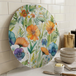 Fransk lantlig dekoration Vattenfärg vilda blommor
