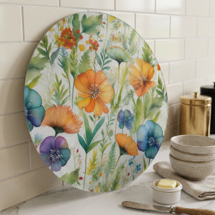 Fransk lantlig dekoration Vattenfärg vilda blommor