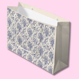 Fransk lantlig Toile de Jouy blå mönster