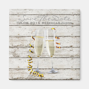 fransk lantlig vittrad trä champagneglas magnet