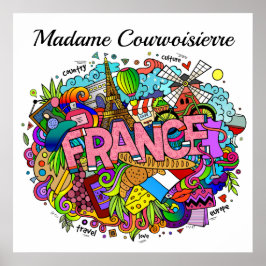 Fransk Lärare eller Frankrike Art Poster