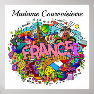 Fransk Lärare eller Frankrike Art Poster