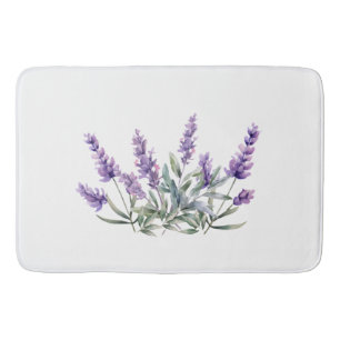 Fransk Lavender Mönster. Vattenfärg Badrumsmatta