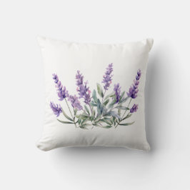 Fransk Lavender Mönster. Vattenfärg Kudde