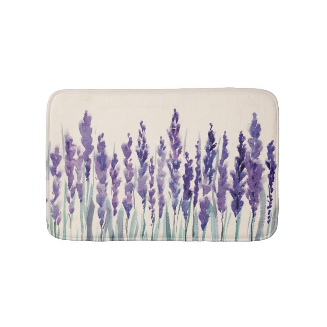 Fransk Lavender: Watercolor Illustration Badrumsmatta (Framsidan)