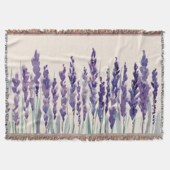 Fransk Lavender: Watercolor Illustration Filt (Framsidan)