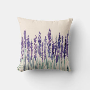 Fransk Lavender: Watercolor Illustration Kudde